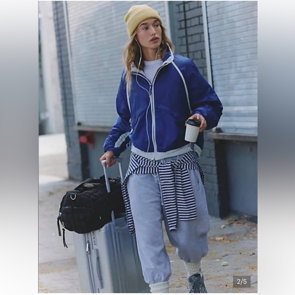 NWT FREE PEOPLE MOVEMENT Earth Gem Packable Jacket | Athlete Blue Combo